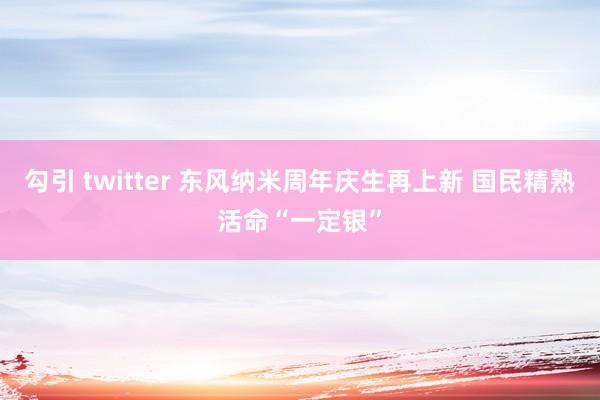 勾引 twitter 东风纳米周年庆生再上新 国民精熟活命“一定银”