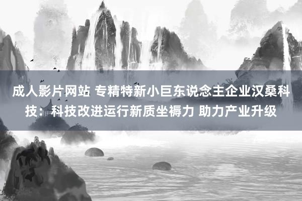 成人影片网站 专精特新小巨东说念主企业汉桑科技：科技改进运行新质坐褥力 助力产业升级