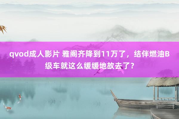 qvod成人影片 雅阁齐降到11万了，结伴燃油B级车就这么缓缓地故去了？