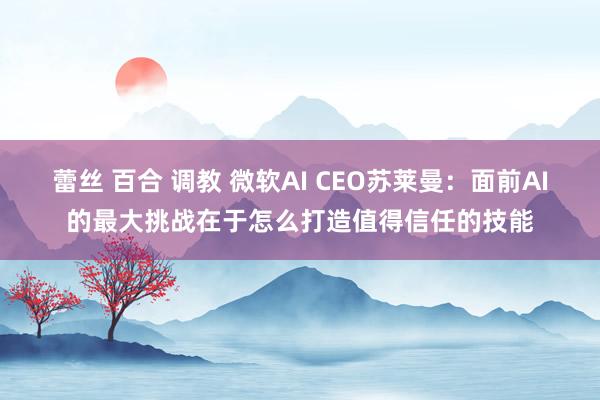 蕾丝 百合 调教 微软AI CEO苏莱曼：面前AI的最大挑战在于怎么打造值得信任的技能