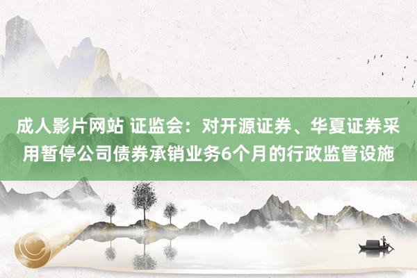 成人影片网站 证监会：对开源证券、华夏证券采用暂停公司债券承销业务6个月的行政监管设施