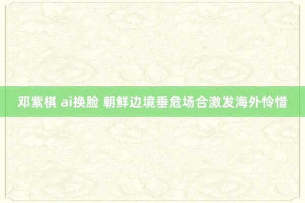 邓紫棋 ai换脸 朝鲜边境垂危场合激发海外怜惜