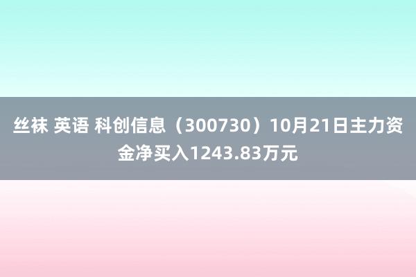 丝袜 英语 科创信息（300730）10月21日主力资金净买入1243.83万元