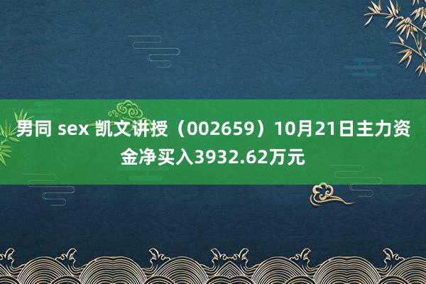 男同 sex 凯文讲授（002659）10月21日主力资金净买入3932.62万元