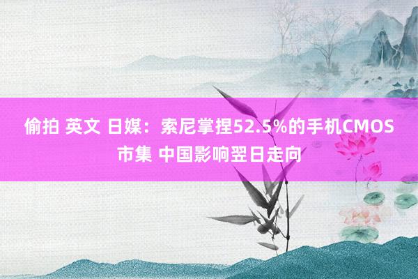 偷拍 英文 日媒：索尼掌捏52.5%的手机CMOS市集 中国影响翌日走向