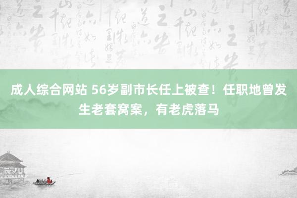 成人综合网站 56岁副市长任上被查！任职地曾发生老套窝案，有老虎落马