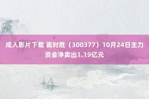 成人影片下载 赢时胜（300377）10月24日主力资金净卖出1.19亿元