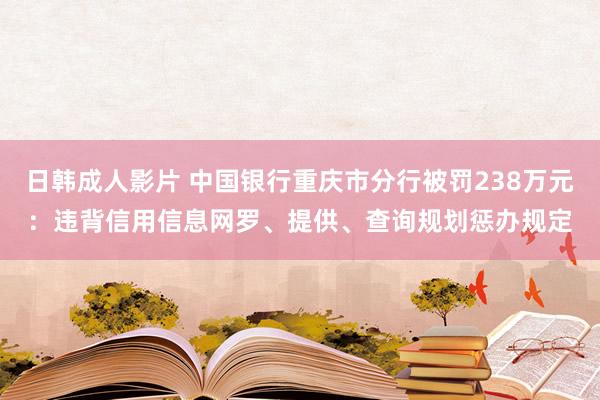 日韩成人影片 中国银行重庆市分行被罚238万元：违背信用信息网罗、提供、查询规划惩办规定