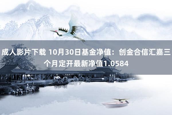 成人影片下载 10月30日基金净值：创金合信汇嘉三个月定开最新净值1.0584