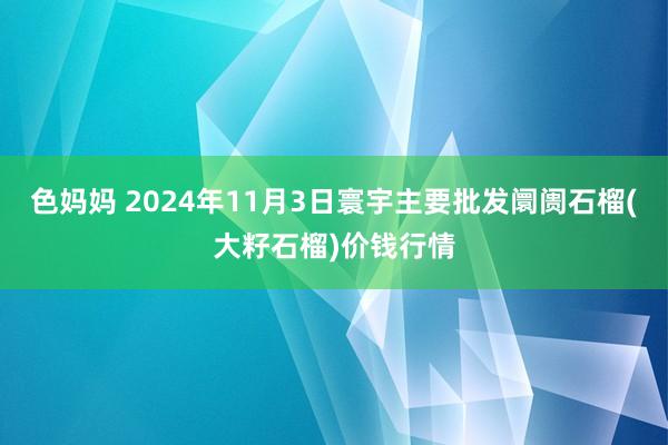 色妈妈 2024年11月3日寰宇主要批发阛阓石榴(大籽石榴)价钱行情