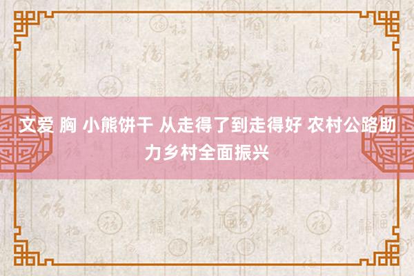 文爱 胸 小熊饼干 从走得了到走得好 农村公路助力乡村全面振兴