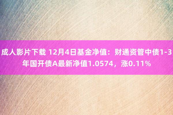 成人影片下载 12月4日基金净值：财通资管中债1-3年国开债A最新净值1.0574，涨0.11%