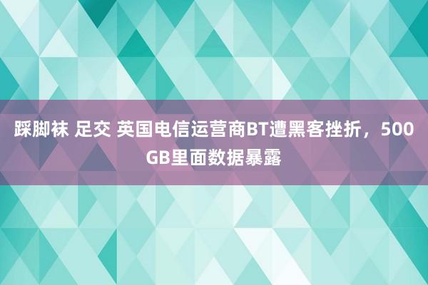 踩脚袜 足交 英国电信运营商BT遭黑客挫折，500GB里面数据暴露