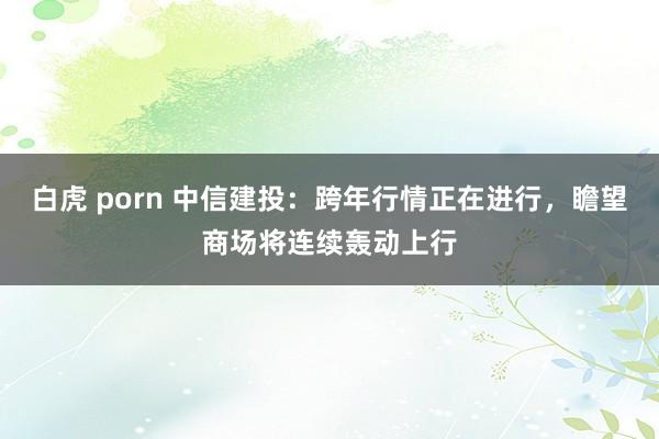 白虎 porn 中信建投：跨年行情正在进行，瞻望商场将连续轰动上行