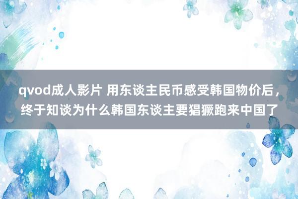 qvod成人影片 用东谈主民币感受韩国物价后，终于知谈为什么韩国东谈主要猖獗跑来中国了