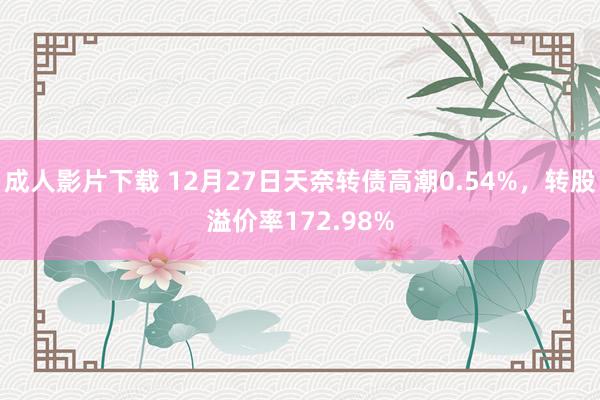 成人影片下载 12月27日天奈转债高潮0.54%，转股溢价率172.98%