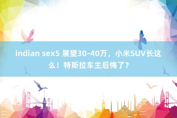 indian sex5 展望30-40万，小米SUV长这么！特斯拉车主后悔了？