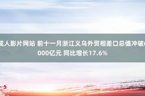 成人影片网站 前十一月浙江义乌外贸相差口总值冲破6000亿元 同比增长17.6%