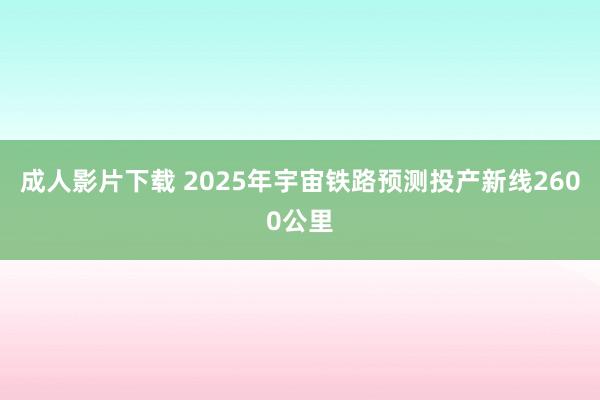 成人影片下载 2025年宇宙铁路预测投产新线2600公里