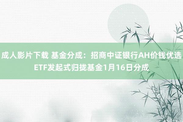 成人影片下载 基金分成：招商中证银行AH价钱优选ETF发起式归拢基金1月16日分成